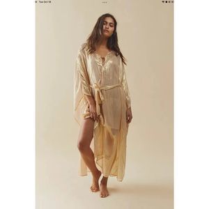 Free people Shilow Kaftan in Gold Small